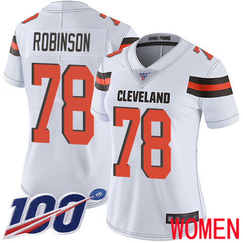 Cleveland Browns Greg Robinson Women White Limited Jersey #78 NFL Football Road 100th Season Vapor Untouchable